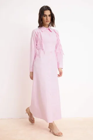 Marineblaues, flaches, langes, lässiges/alltagstaugliches A-Linien-Hijab-Kleid für Damen
