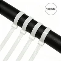 Rolipo Kabelbinder Nylon-Kabelbinder 7,6x400mm(100 Stk) selbstverriegelnd, hohe Zugkraft (100-St) flammhemmend 94V‑2, korrosionsbeständig, –25°C bis +85°C