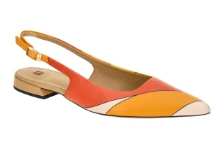 H?gl 1948 4299 SOPHIE Damen Sling Pumps orange/multi Glattleder Absatz 1cm