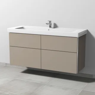 Sanipa 3way Waschtischunterbau zu Villeroy & Boch Subway 2.0 Waschtisch mit 4 Auszügen, Sandgrau-Mat BS61667