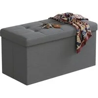 relaxdays Sitzbank aus Stoff, Dunkelgrau