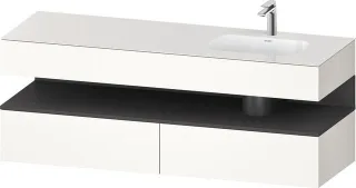 Duravit Qatego Einbauwaschtisch mit Konsolenwaschtischunterbau Weiß Hochglanz 1600x550x600 mm - QA47 QA4796049220010