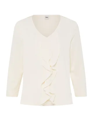 BRAX - Shirt mit Volant-Detail - Style Clarisa weiß - Gr. - 36
