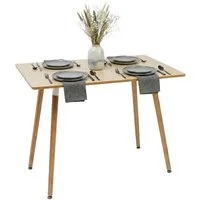 relaxdays Esstisch Eckiger Esstisch mit Bambusbeinen, natur, 70 x 110 cm