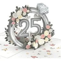 papercrush Glückwunschkarte Silberhochzeit Pop-Up Karte, 25 Jahre Hochzeitsjubiläum, Handgemacht
