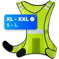 Prowiste Warnweste Reflektierende Fahrradweste - Laufweste Damen & Herren - Warnweste (Unisex Einheitsgröße, 1-tlg., 1teilig) XL - XLL Sicherheitsweste für Damen & Herren - Atmungsaktiv - Leicht