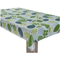 laro Tischdecke Wachstuchtischdecke Blätter Frisch Grün PVC Eckig
