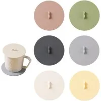 AFKSMILE Deckel 6 Stück Silikon Deckel für Trinkgläser, 10 cm Anti Staub für Gläser, (6-tlg), Auslaufsicherer Deckel für Weingläser Trinkgläser Kaffee Mug Bierkrug