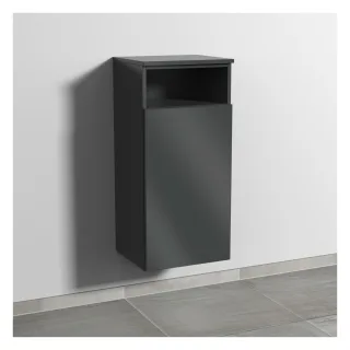 Sanipa 3way Mittelschrank mit 1 Tür und 1 offenem Fach, Anthrazit-Glanz, SF13579 SF13579