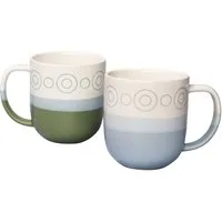 genialo Tasse 2er Set Keramik Kaffeebecher 365 ml Tassen Set spülmaschinengeeignet, 2-tlg., Keramik