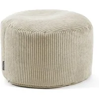 mokebo Pouf Cord Pouf 'Mochi' Hocker (rund und aus Cordstoff), Made in Germany, Sitzhocker, Bodenkissen, Fußhocker in Beige