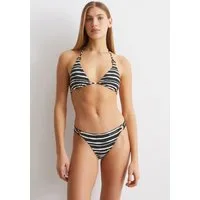 Marc O'Polo Triangel-Bikini-Top Summer Blacks, Streifen-Design, Neckholder zum Binden, schnelltrocknend