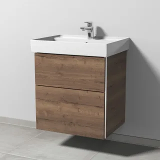 Sanipa 3way Waschtischunterbau zu Villeroy & Boch Collaro Waschtisch mit 2 Auszügen, Eiche-Tabak BR83450