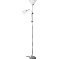 Brilliant Deckenfluter Spari, Lesearm, ohne Leuchtmittel, 180 cm Höhe, Ø 25 cm, E27 + E14, Aluminium/Kunststoff