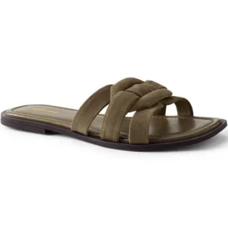 Leder-Sandalen, Damen,  Beige, Leder, by Lands' End
