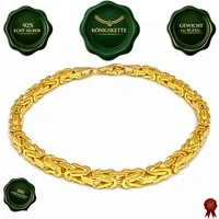 M-Punkt24 Königsarmband Königskette Silber 925 (Königskette Länge 20,5 cm Durchmesser 58 mm 17 Gramm 585 vergoldet, Königsarmband, Damen, Partner-Armband, Herren, Unisex), Silberschmuck aus 925 Echt Silber
