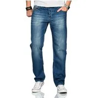 Alessandro Salvarini Straight-Jeans Herren Comfort Fit – Baumwolljeans im 5-Pocket-Style Klassische Jeans aus 100 % Baumwolle mit Knopfleiste