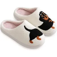Corimori mit netten Motiven, Gr. 34-44, Antirutsch & bequem Plüsch Hausschuhe (Packung, Geschenk) Dackel Pantoffeln für Kinder und Erwachsene, EU Größe 42-43