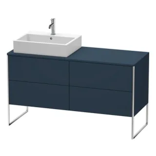 Duravit XSquare Konsolenwaschtischunterbau bodenstehend Nachtblau Seidenmatt 1400x548x778 mm - XS492 XS4923L9898