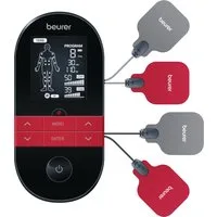 BEURER TENS-EMS-Gerät EM 59 Heat, Reizstromgerät mit Wärmefunktion und 4 Elektroden, 3-in-1: TENS (Schmerzlinderung), EMS (Muskelstimulation) und Massage
