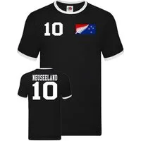 Blondie & Brownie T-Shirt Herren Neuseeland New Zealand Sport Trikot Fußball Weltmeister WM Mit Kontrastnaht