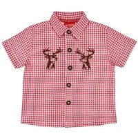BONDI T-Shirt Hemd 'Hirsch' 91720, Rot Weiß kariert