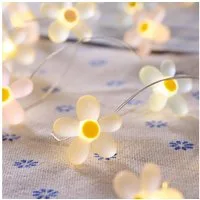 Lights4fun LED-Lichterkette 20er LED Micro Lichterkette außen Gänseblümchen