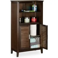 relaxdays Badregal Badezimmerschrank dunkelbraun LAMELL, 1-tlg.