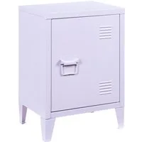 en.casa Nachtschrank (1-St) »Inari« mit Türgriff links Stahl 57 x 40 x 30 cm Lila