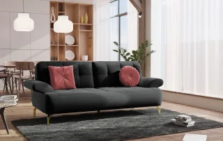 sit&more 2,5-Sitzer "Orient 1" inkl. 2 Zierkissen mit Strass-Stein, goldfarbene Metallfüße