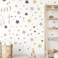 Montegoni Wandtattoo PVC Stern Wandsticker – Abnehmbare Boho-Deko für Ihr Zuhause, Hochwertiges PVC-Material.