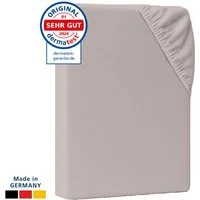 AM Qualitätsmatratzen Spannbettlaken Baumwolle in taupe, Bettlaken für Topper, Made in Germany, Baumwolle, Gummizug: rundum, (1 Stück), 90x200x12