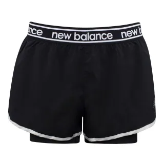 Neues Balance -Logo schwarzer Stretch Taille Womens unerbittlich 2in1 Shorts WS01177 Bk