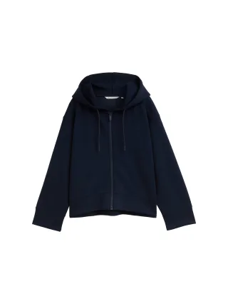 Denim Tom Tailor - Loose Fit Scuba Hoodie Sweatjacke sky captain blue - Gr. - XS