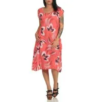 CLEO STYLE Sommerkleid Sommerkleid 49 Lachs 36-42