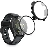 kwmobile Smartwatch-Hülle 2x Hülle für Garmin Forerunner 165 / Forerunner 165 Music, Fullbody Fitnesstracker Glas Cover Case Schutzhülle Set