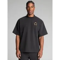 Siksilk T-Shirt SikSilk Herren Schwarzes Premium Crest T-Shirt