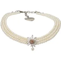 Alpenflüstern Collier Trachten-Perlen-Kropfkette Greta (bicolor), - nostalgische Trachtenkette, eleganter Damen-Trachtenschmuck, Dirndlk