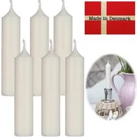 LS-LebenStil Tafelkerze Exklusive Stabkerzen Ribe Rustik 6´er Set Elfenbein 11x2,2cm Made in D (Spitzkerzen Tafelkerzen für die perfekte Tischdeko Hochzeit Taufe Advent Weihnachten Unparfümiert, 6-tlg)