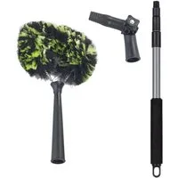 Maximex Staubwedel 3in1, Eck-Staubbürste, Teleskopstiel & Knickgelenk, Trocken- & Nassreinigung