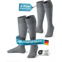 MEDOLY Kniestrümpfe Damen & Herren, mit 80% Baumwolle, Komfortbund (4 Paar)
