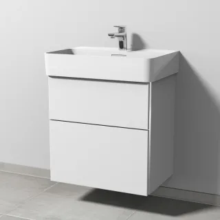Sanipa 3way Waschtischunterbau zu Laufen VAL Waschtisch mit 2 Auszügen, Weiß-Soft BR82143