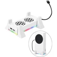 AURIVION Xbox Series S Standkühler, 3-Gang-Lüfter Controller (Set, 1 St., LED-Licht, USB-Anschlüsse)