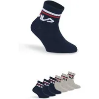 Fila Kurzsocken JUNIOR UNISEX QUARTER PLAIN SOCKS (6-Paar) mit eingestricktem Logo im Bündchen, Kindersocken