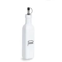 Zeller Present Glas Ölflasche 'Oil', Glas / Edelstahl / Silikon, 270 ml, /Metall, weiß