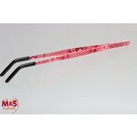 M&S Reptilien Terrarium Pinzette gebogen mit Gummiüberzug (red snake skin)