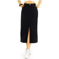 be styled Midirock Midirock Pencil Skirt Bleistiftrock schwarz khaki - Damen - j26L-1 mit Schlitz