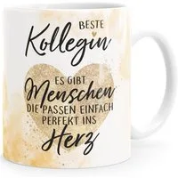 SpecialMe Tasse Kaffee-Tasse Beste Kollegin Herz Geschenkidee Arbeitskollegin, Keramik