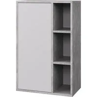 Vicco Bücherregal Berno, Beton/Weiß, 50.1 x 78.4 cm mit 3 offenen Fächern, 1-tlg.