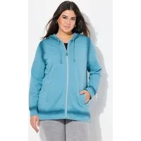 Ulla Popken Sweatjacke Hoodiejacke Spray-Effekt Kapuze Langarm